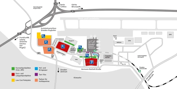 Flughafen Dresden Sparpreis Parken Außenparkplatz www.mdf-ag.com